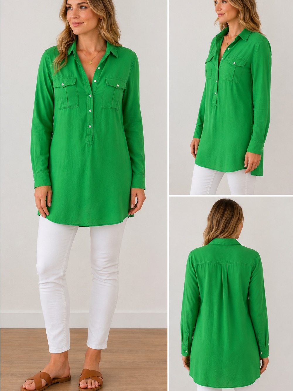 Ralph Lauren Bright Green Long-Sleeve Tunic